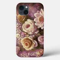 Beau Motif de Fleur Acrylique Coque-Mate iPhone
