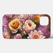 Coques Case-Mate iPhone Beau Motif de fleurs acryliques (Verso (horizontal))