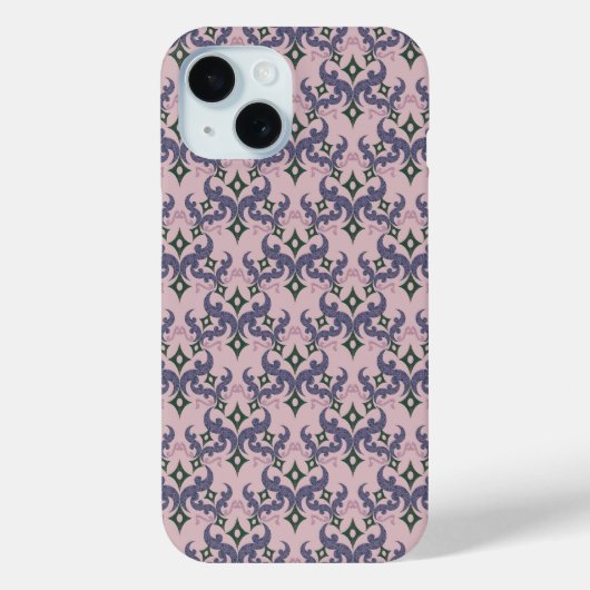 Coques Case-Mate iPhone Beau motif ethnique de Damas pointillisme (Verso)