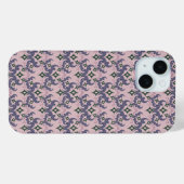 Coques Case-Mate iPhone Beau motif ethnique de Damas pointillisme (Verso (horizontal))