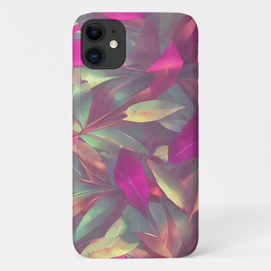 Coques Case-Mate iPhone Beau Motif Feuille Iridescente (Dos)