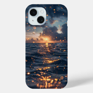 Coque Pour iPhone 15 Beau océan au coucher du soleil