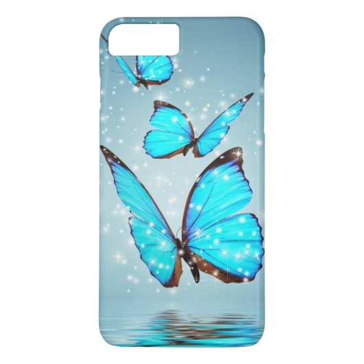 Coques Case-Mate iPhone beau papillon bleu (Dos)