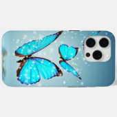 Coques Case-Mate iPhone beau papillon bleu brillant (Verso (horizontal))