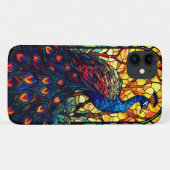 Coques Case-Mate iPhone Beau Peacock Vitrail Art de la faune (Dos (Horizontal))