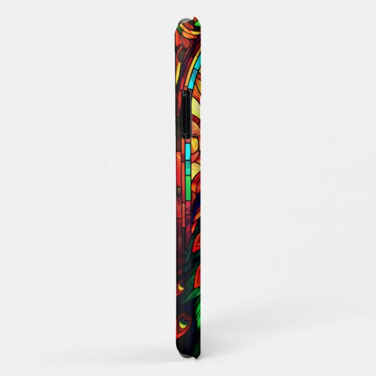 Coques Case-Mate iPhone Beau Peacock Vitrail Art de la faune (Dos/Droite)