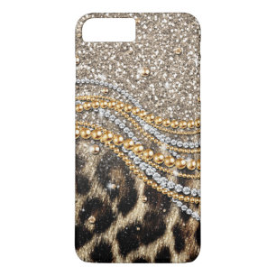 Coque iPhone 8 Plus/7 Plus Beau poster de animal à la mode de faux de léopard