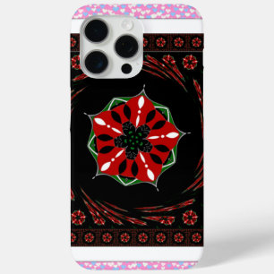 Coque iPhone 15 Pro Max Beau rose Bleu Blanc Coeurs d'amour Design