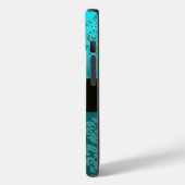 COQUES Case-Mate iPhone BEAU ROSE ROSE BLEU TURQUOISE DAMASK GEM MONOGRAM (Verso / Gauche)