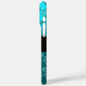 COQUES Case-Mate iPhone BEAU ROSE ROSE BLEU TURQUOISE DAMASK GEM MONOGRAM (Verso / Gauche)