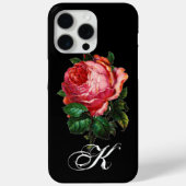 Coques Case-Mate iPhone BEAU ROSE ROSE ROSE MONOGRAM, Noir (Verso)