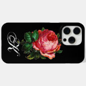 Coques Case-Mate iPhone BEAU ROSE ROSE ROSE MONOGRAM, Noir (Verso (horizontal))