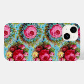 COQUES Case-Mate iPhone BEAU ROSE ROUGE ROSE ROSE ET FLEURS BLEUES (Verso (horizontal))