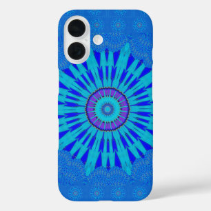 Coques iPhone 16 Beau Royal Blue Mandala Art Imprimer
