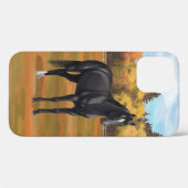 Coques Case-Mate iPhone Beau Stallion Cheval du Quartier Noir (Verso (horizontal))
