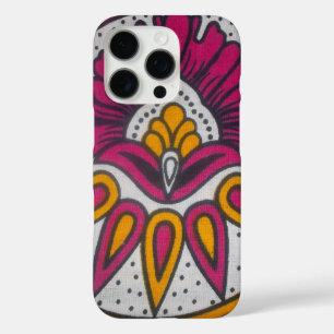 Coques iPhone 16 Pro Beau tissu africain coloré Motif Art Imprimer
