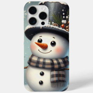 Coque iPhone 15 Pro Max Beau tourbillon Noël/bonhomme de neige d'hiver