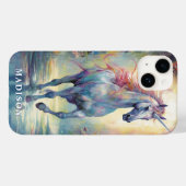 Coques Case-Mate iPhone Beau Unicorn Modèle de nom personnalisé (Verso (horizontal))