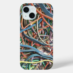 Coque Pour iPhone 15 Beaucoup de bandes de caoutchouc colorées