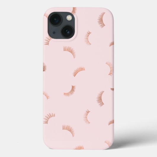 Coques Case-Mate iPhone Beaucoup de cils Motif rose/Rose or (Verso)