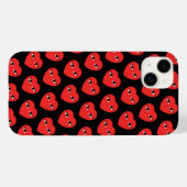 Coques Case-Mate iPhone Beaucoup de mignons Coeurs rouges avec les yeux (Verso (horizontal))