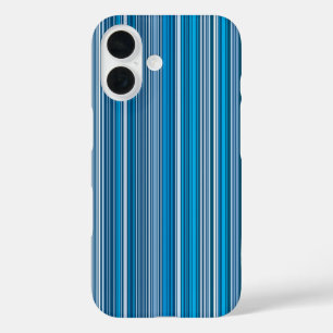 Coques iPhone 16 Beaucoup de rayures bleues
