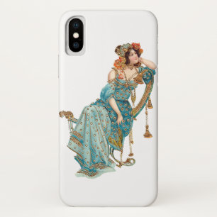 Case-Mate iPhone Case Beauté Art Nouveau exotique en Robes Turquoises