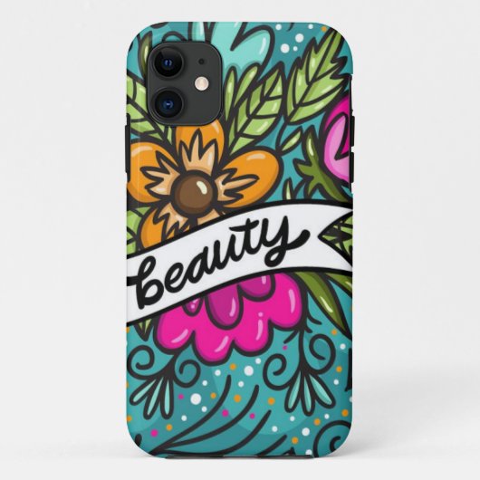 Coques Case-Mate iPhone Beauté de Coussin de Jet avec des Fleurs (Dos)