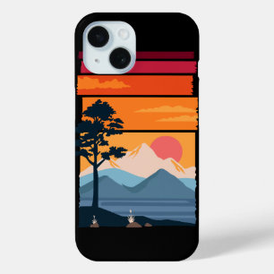 Coque Pour iPhone 15 Beauté de la nature de montagne au coucher du sole