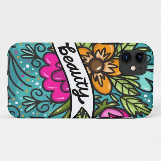 Coques Case-Mate iPhone Beauté de l'oreiller avec fleurs (Dos (Horizontal))