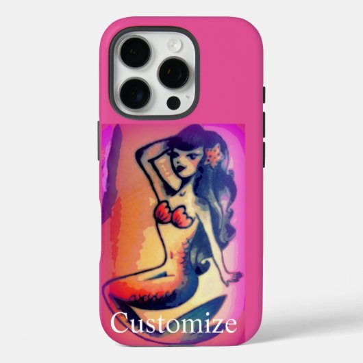Coques Case-Mate iPhone beauté de sirène aux cheveux foncés (Verso)