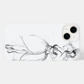 Coques Case-Mate iPhone BEAUTÉ EN ROBE BLANCHE Dessin noir blanc (Verso (horizontal))