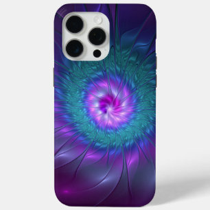 Coque iPhone 15 Pro Max Beauté florale abstraite, art fractal coloré de fl