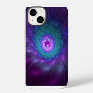 Coque Pour iPhone 14 Beauté florale abstraite, art fractal coloré de fl