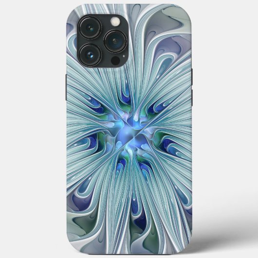 Coques Case-Mate iPhone Beauté florale Abstraite moderne Blue Pastel Flowe (Verso)