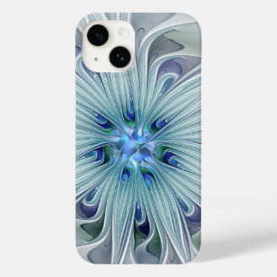 Coque Pour iPhone 14 Beauté florale Abstraite moderne Blue Pastel Flowe