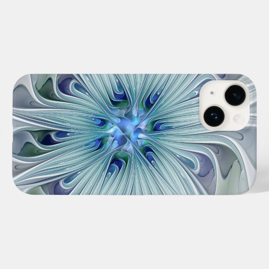 Coques Case-Mate iPhone Beauté florale Abstraite moderne Blue Pastel Flowe (Verso (horizontal))