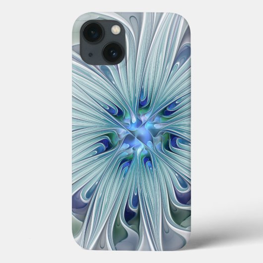 Coques Case-Mate iPhone Beauté florale Abstraite moderne Blue Pastel Flowe (Verso)