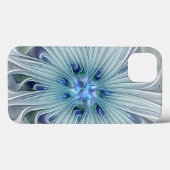 Coques Case-Mate iPhone Beauté florale Abstraite moderne Blue Pastel Flowe (Verso (horizontal))