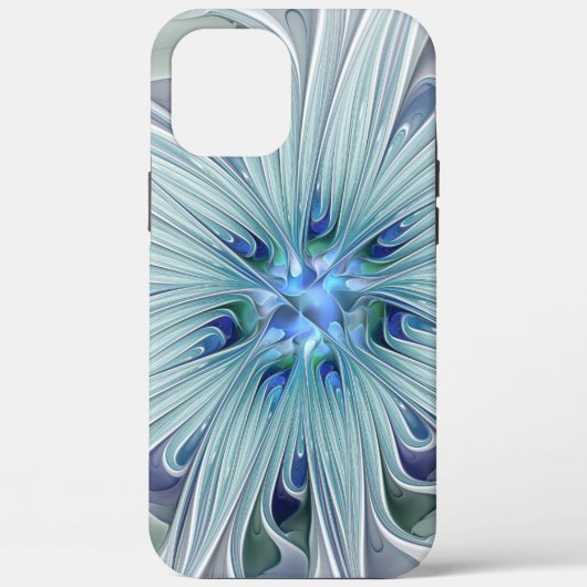 Coques Case-Mate iPhone Beauté florale Abstraite moderne Blue Pastel Flowe (Verso)