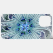 Coques Case-Mate iPhone Beauté florale Abstraite moderne Blue Pastel Flowe (Verso (horizontal))