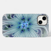 Coques Case-Mate iPhone Beauté florale Abstraite moderne Blue Pastel Flowe (Verso (horizontal))
