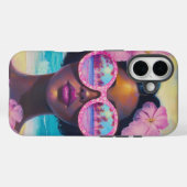 Coques Case-Mate iPhone Beauté tropicale dans les tons roses (Verso (horizontal))