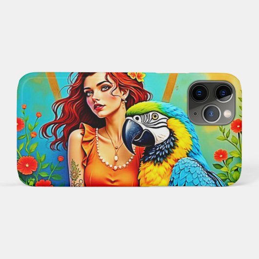Coques Case-Mate iPhone Beauté tropicale et design de perroquets bleus (Dos (Horizontal))