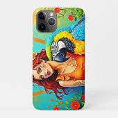 Coques Case-Mate iPhone Beauté tropicale et design de perroquets bleus (Dos)