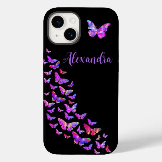 Coques Case-Mate iPhone Beautifly Motif Purple ajouter Nom (Verso)