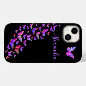 Coques Case-Mate iPhone Beautifly Motif Purple ajouter Nom (Verso (horizontal))
