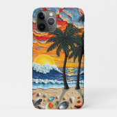 Coques Case-Mate iPhone Beautiful Beach Scene with Palm Trees (Dos)
