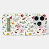 Coques Case-Mate iPhone Beautiful Botanical Wildflowers Name (Verso (horizontal))