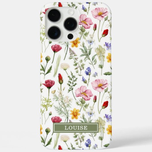 Coques Case-Mate iPhone Beautiful Botanical Wildflowers Name (Verso)